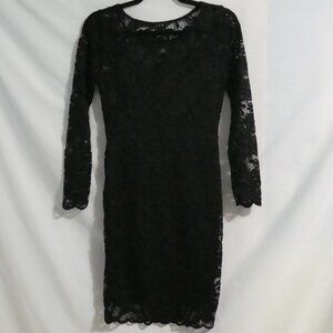 U2B - U 2 B | medium | Black Floral Lace Long Sleeve Dress | NWOT